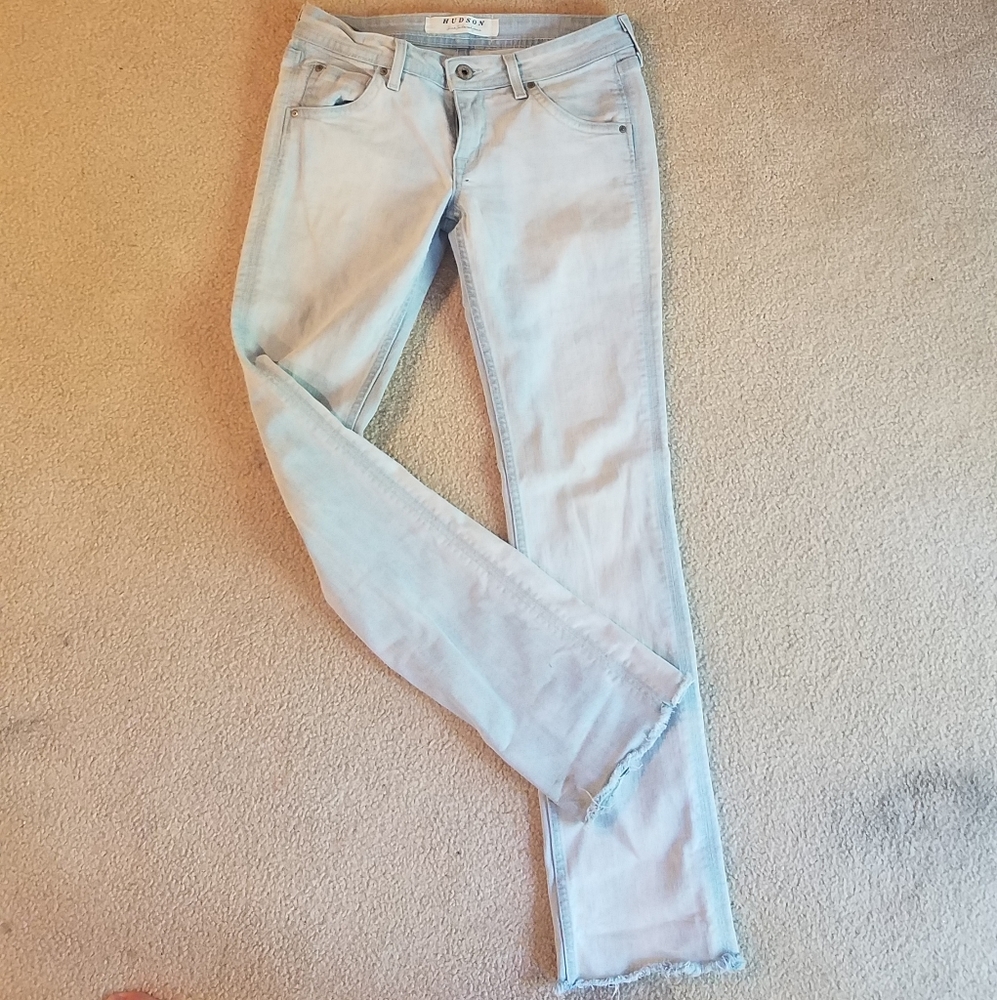Hudson Light Wash Straight Leg Jeans